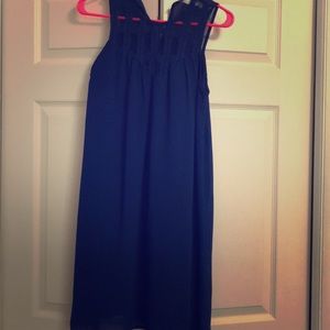 Navy blue chiffon dress